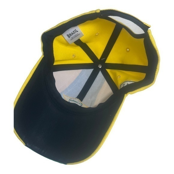 Brazil Baseball Cap Hook‎ & Loop  Back Yellow Green Unisex One Size Fits Most - Picture 3 of 3